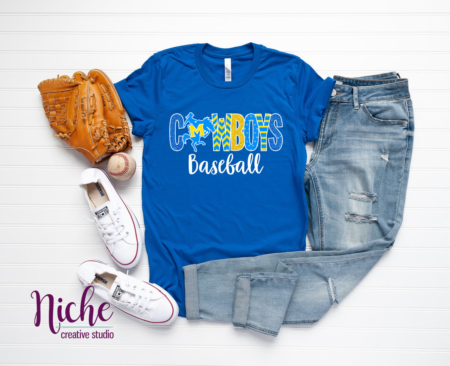 -MCN5460 Cowboys Glitter Lettering Decal