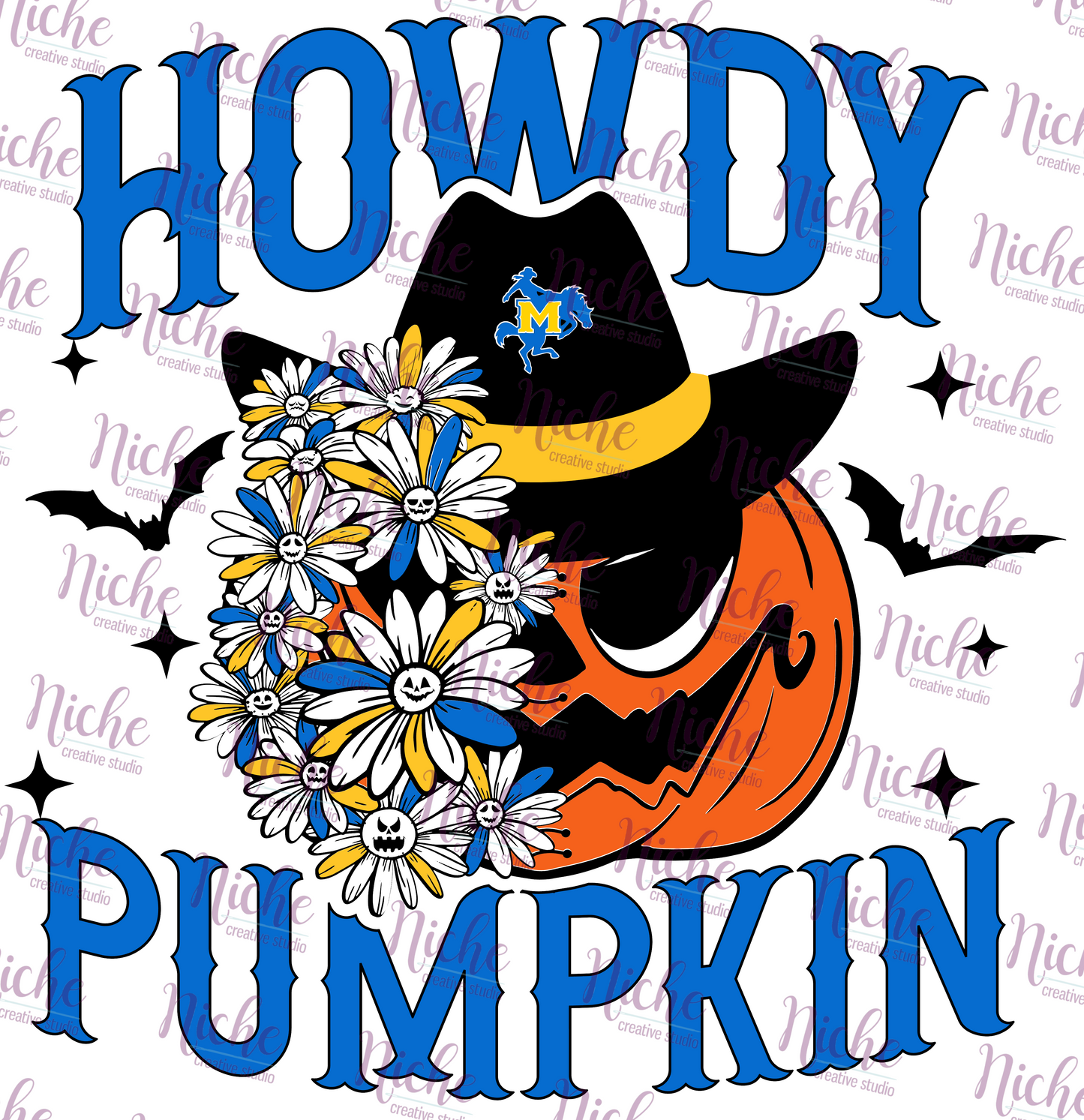 - MCN780 McNeese Howdy Rowdy Pumpkin Decal