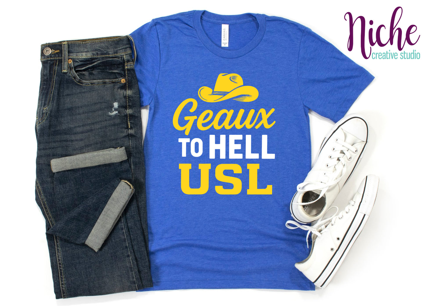 -MCN8220 Geaux to Hell USL with Hat Decal