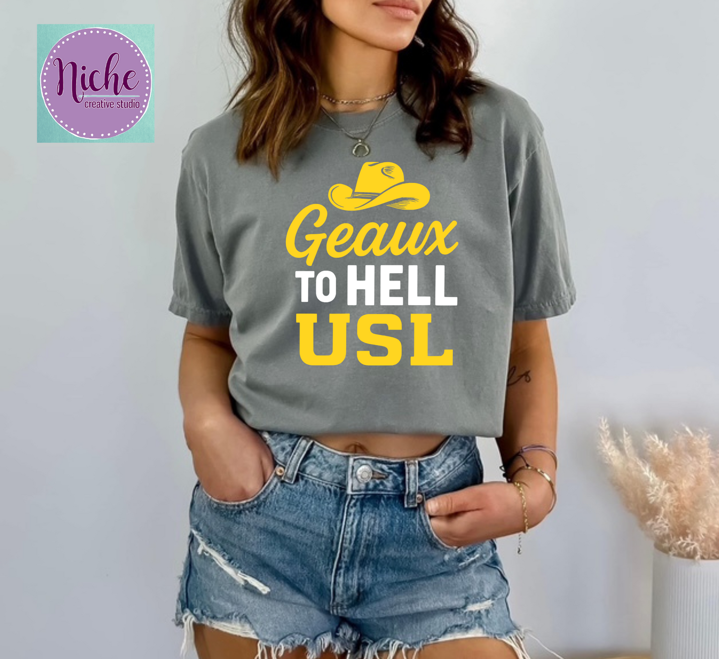 -MCN8220 Geaux to Hell USL with Hat Decal