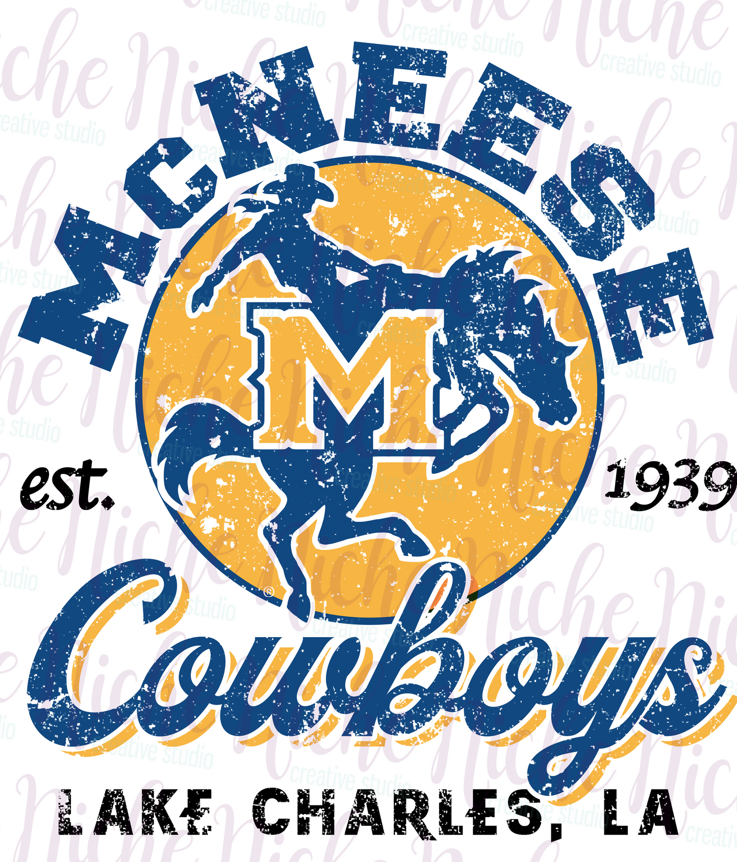 -MCN8254 McNeese Cowboys Old School Decal