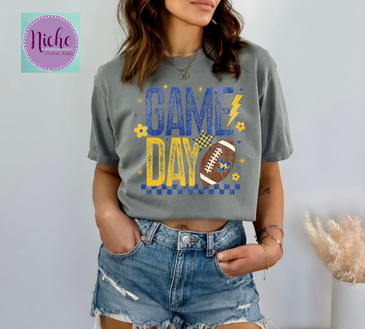 -MCN8270 Grunge Game Day Decal
