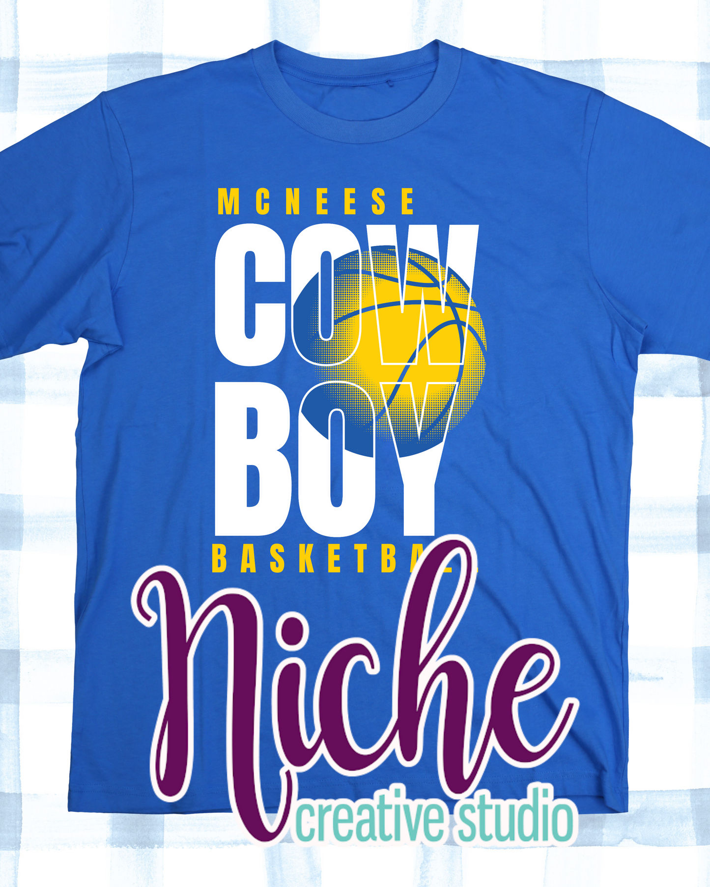 -MCN8431 Cowboys Halftone Basketball Decal