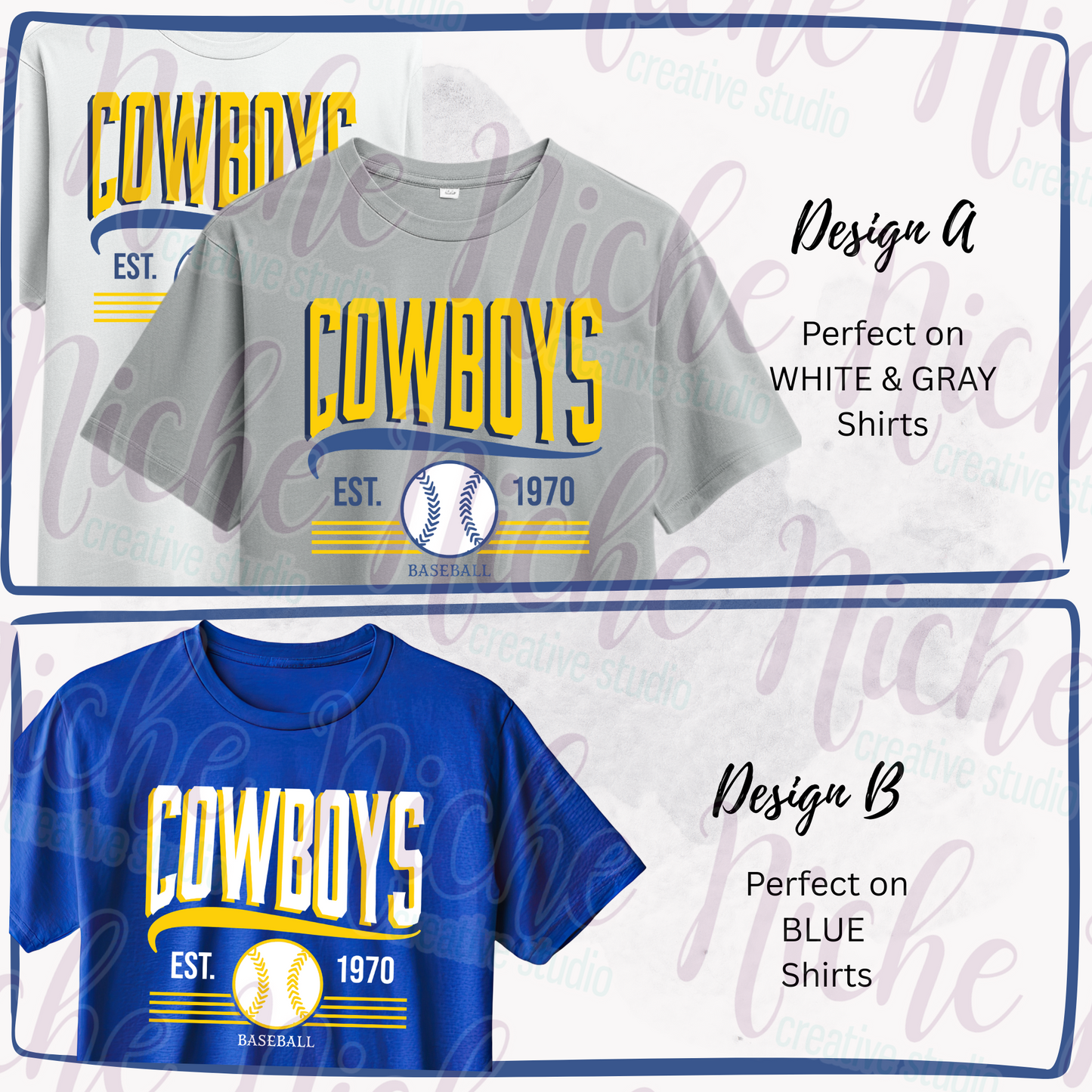 -MCN8440 Retro Cowboys Baseball Decal