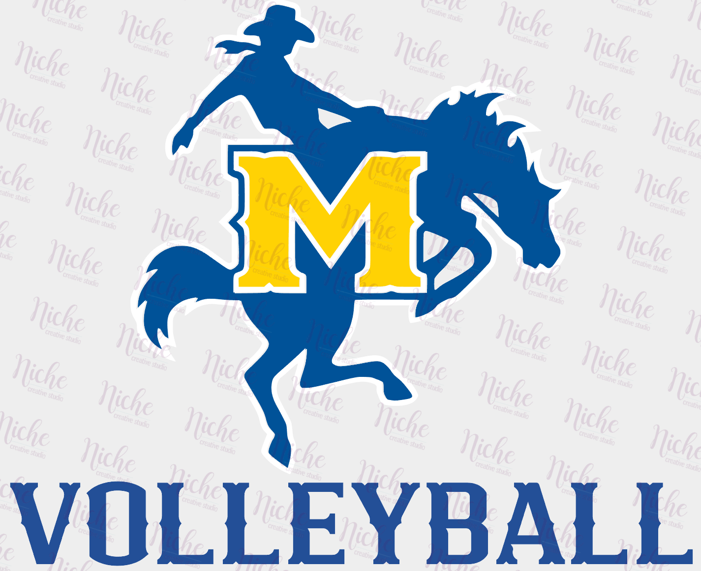 -MCN3880 Horse N Rider Volleyball Decal
