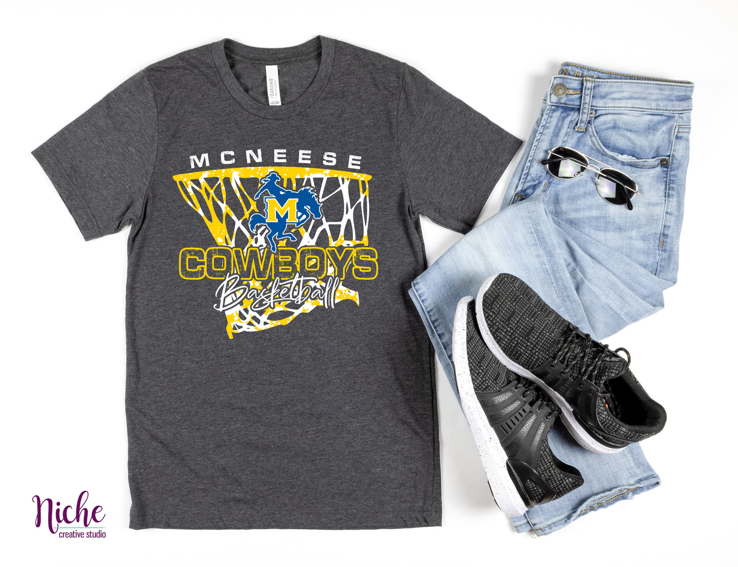 -MCN986 McNeese Cowboys Basketball Decal