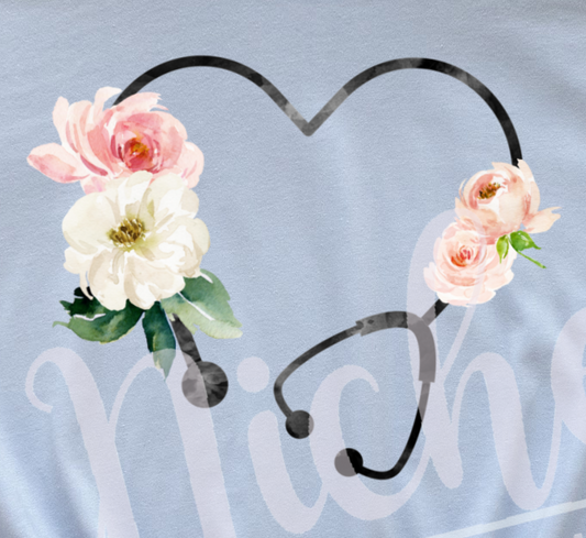 -MED1803 Nurse Heart Stethoscope Decal