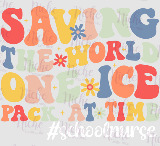 -MED1805 School Nurse Saving the World Decal