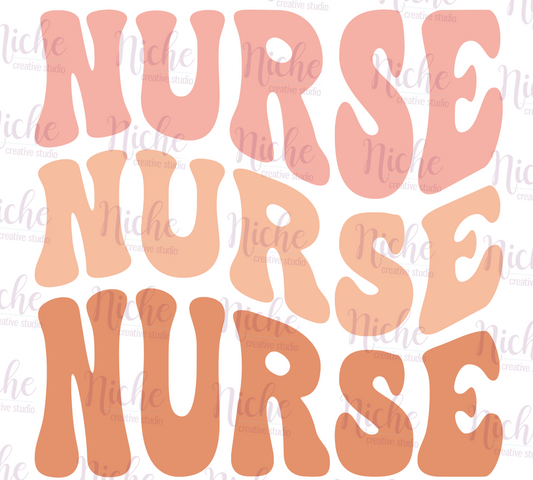-MED2724 Nurse Wavy Text Boho Decal