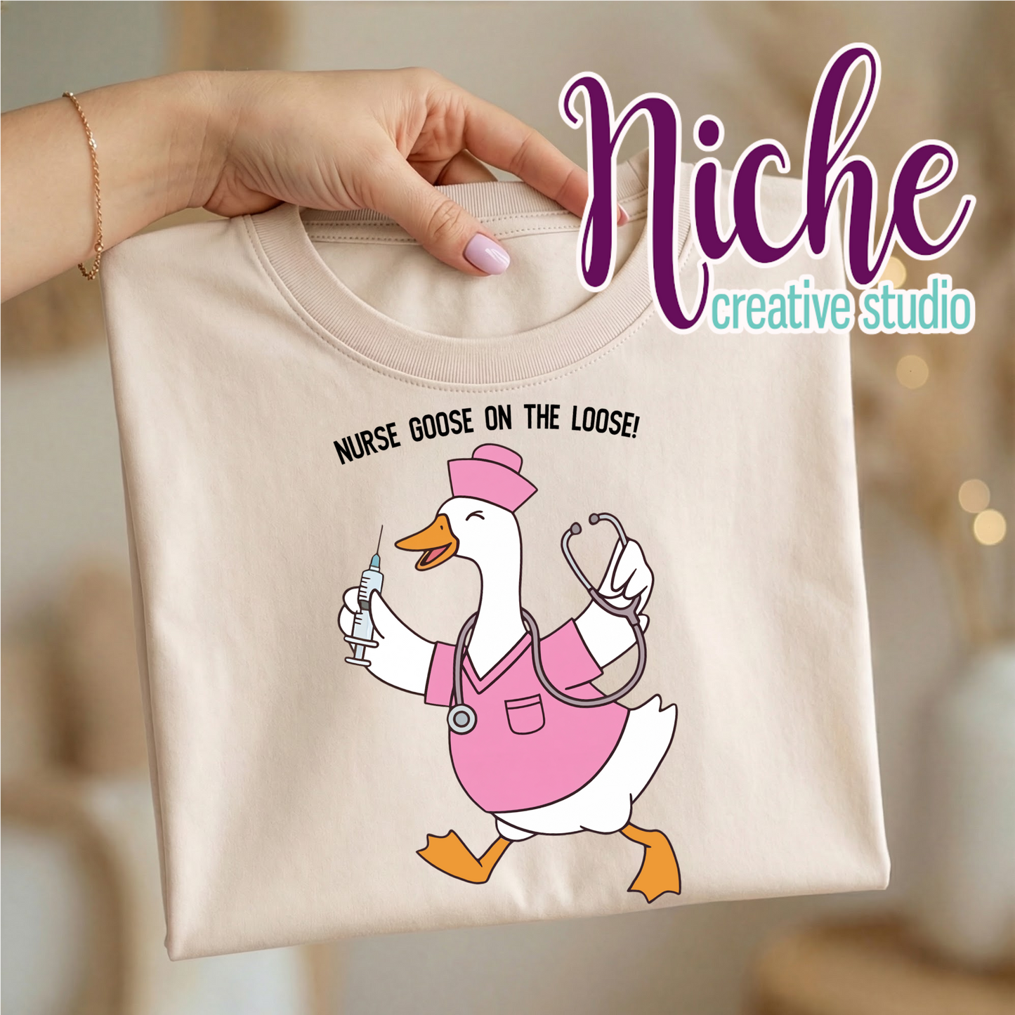 -MED8568 Nurse Goose on the Loose Decal