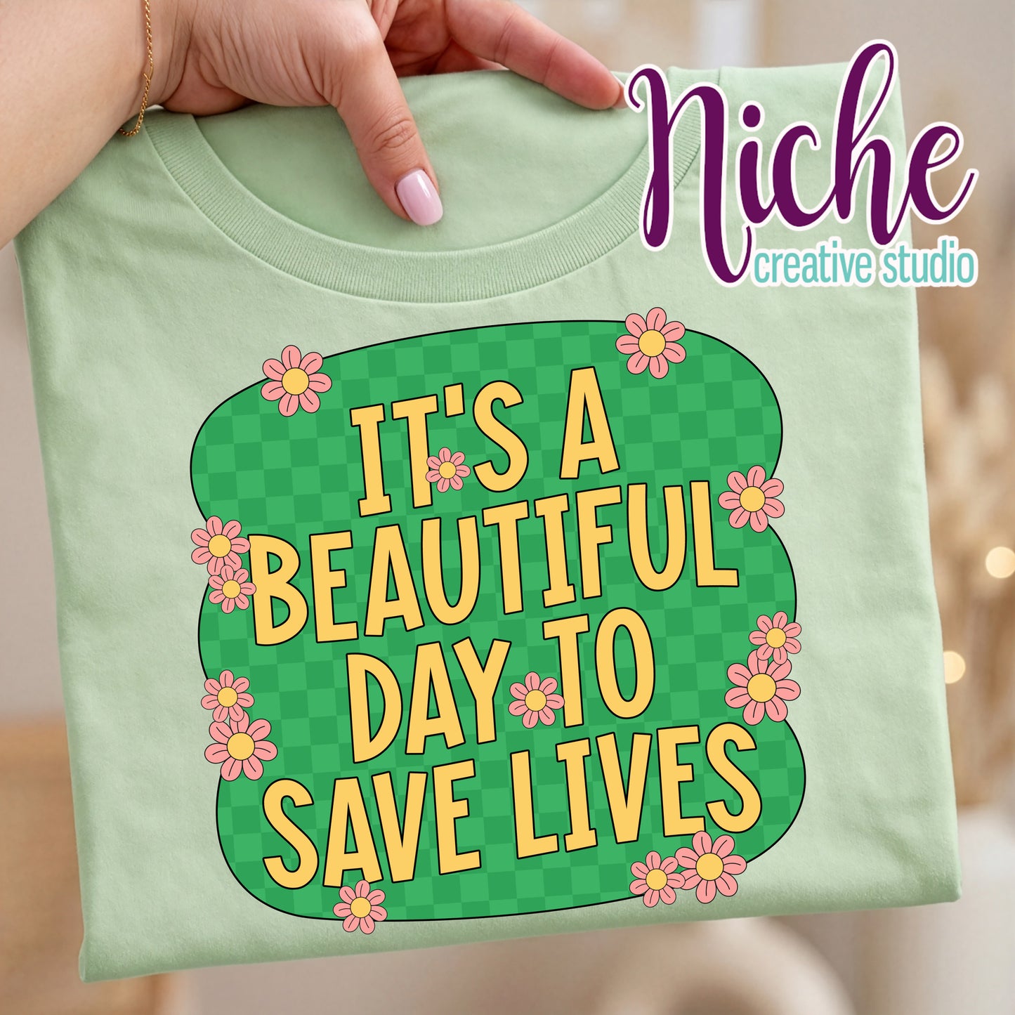 -MED8571 It's A Beautiful Day to Save Lives Decal