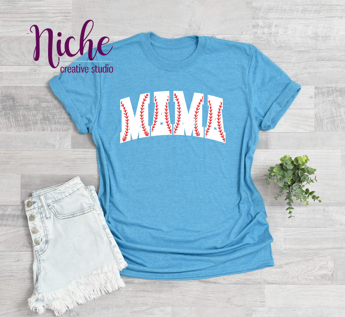 -MOM1866 Mama Baseball Laces Decal