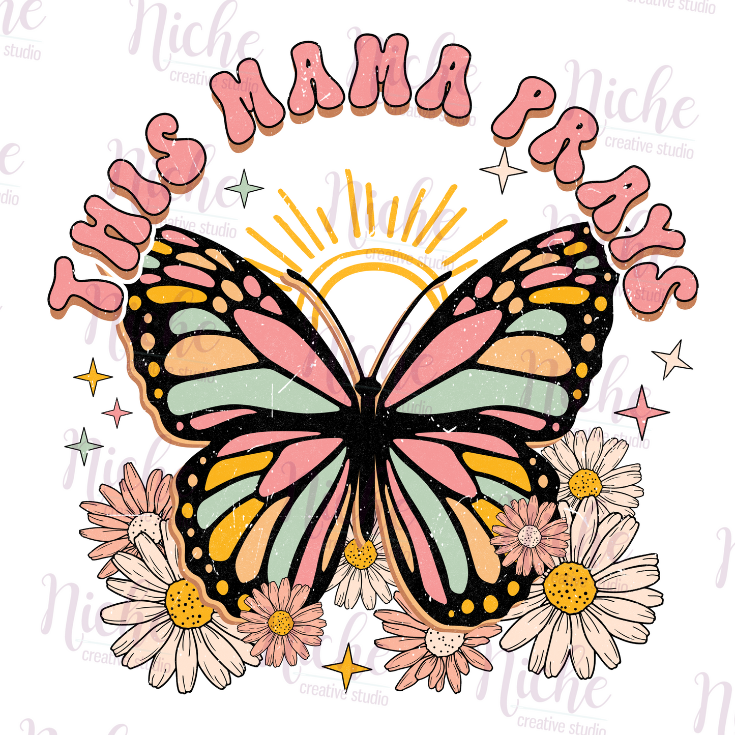 -MOM5124 This Mama Prays Decal