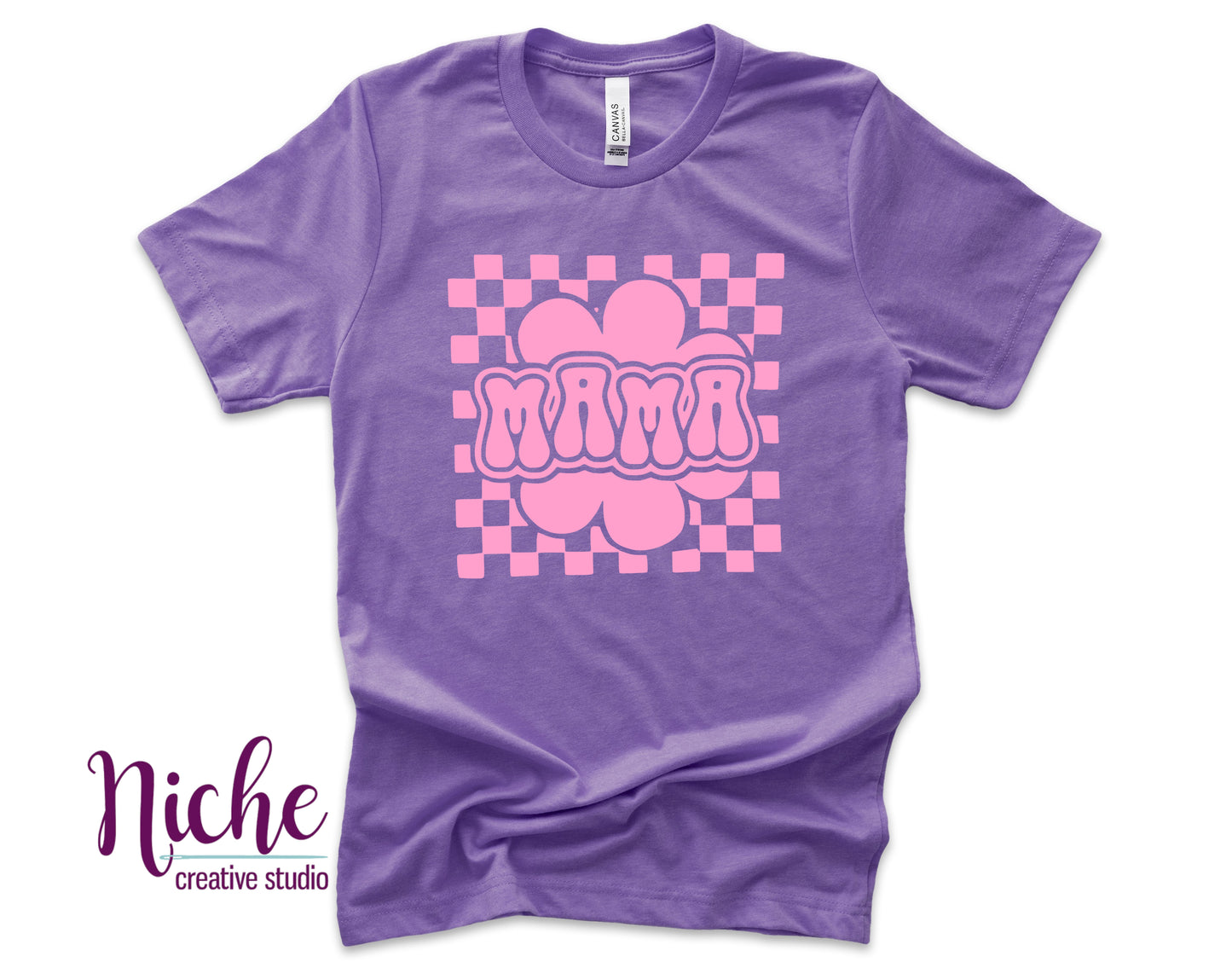 -MOM8229 Checkered Flower Mama Decal