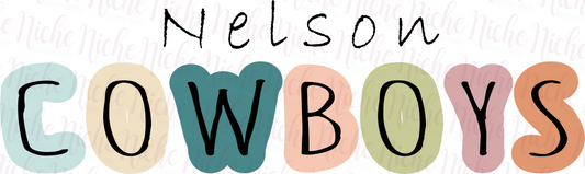 -NEL8202 Nelson Cowboys Doodle Decal
