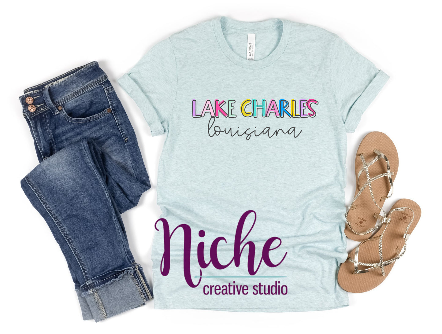 -OTH5135 Lake Charles, La Doodle Letters Decal