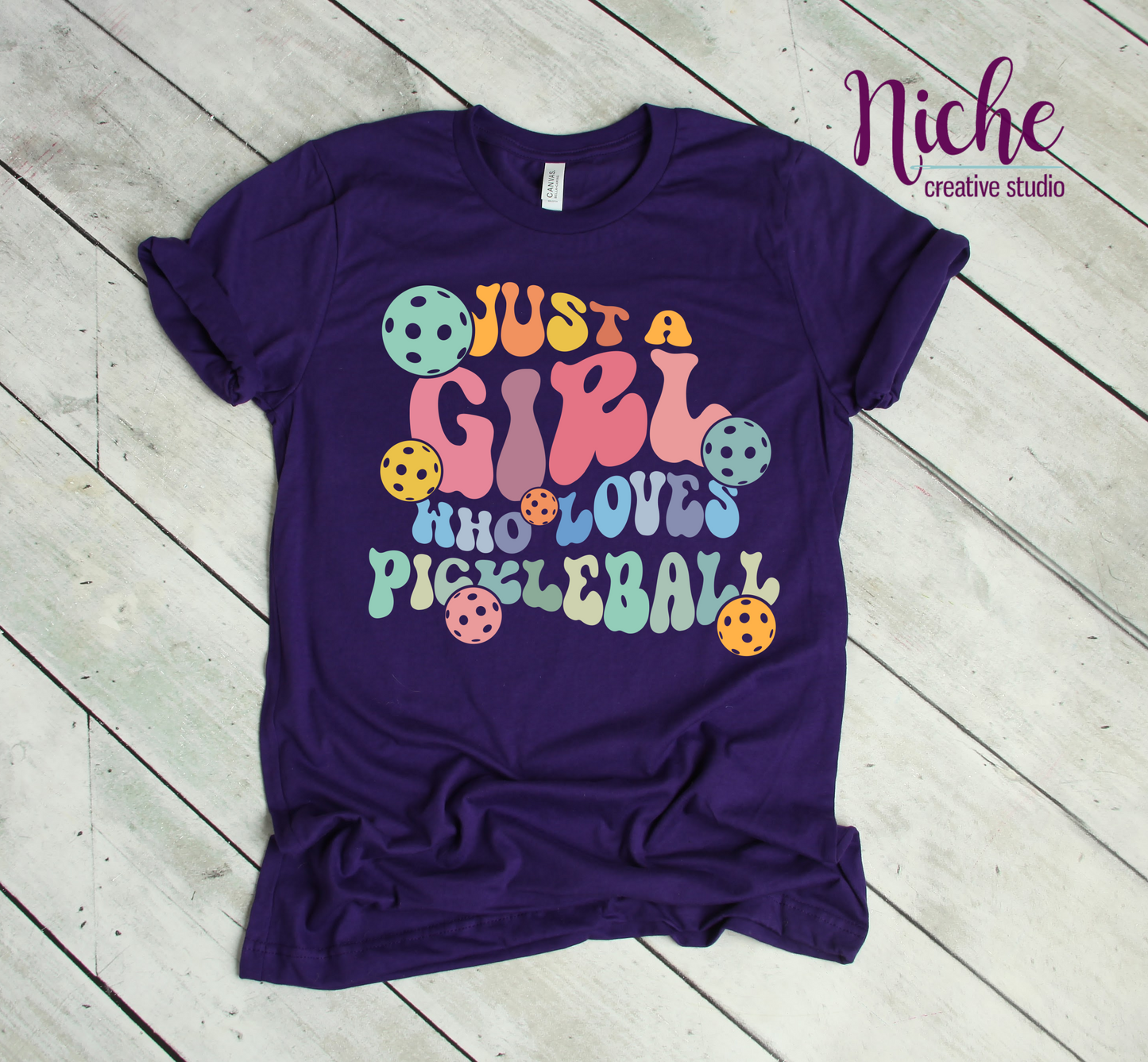 -PIC5166 Just a Girl Who Loves Pickleball Decal