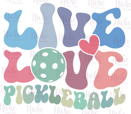 -PIC5169 Live Love Pickleball Decal