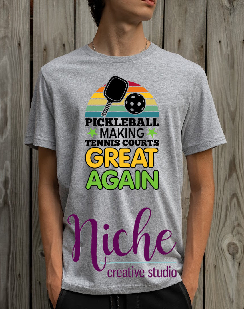 -PIC5171 Pickleball Making Tennis Courts Great Again Decal