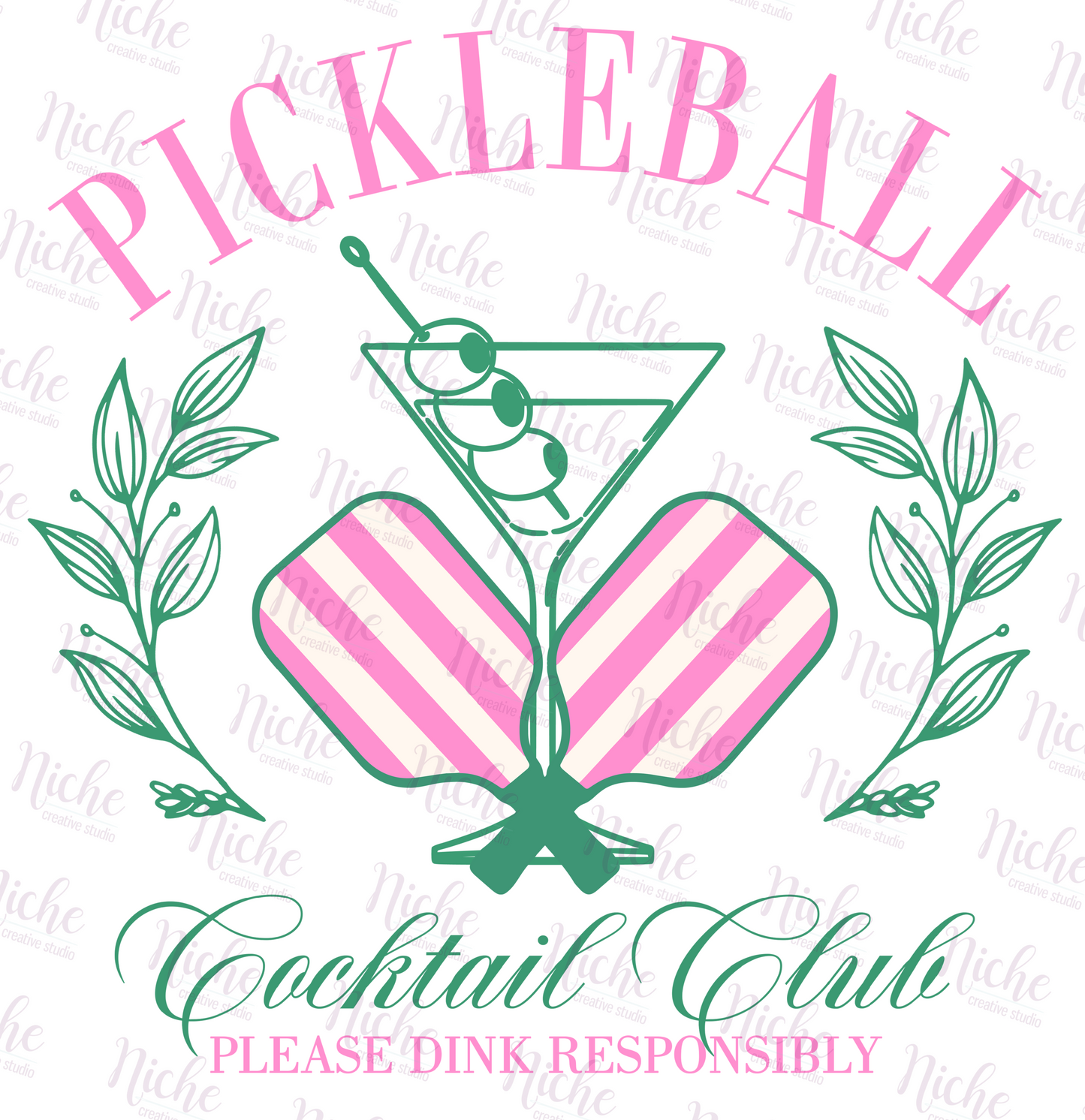 -PIC5172 Pickleball Cocktail Club Decal