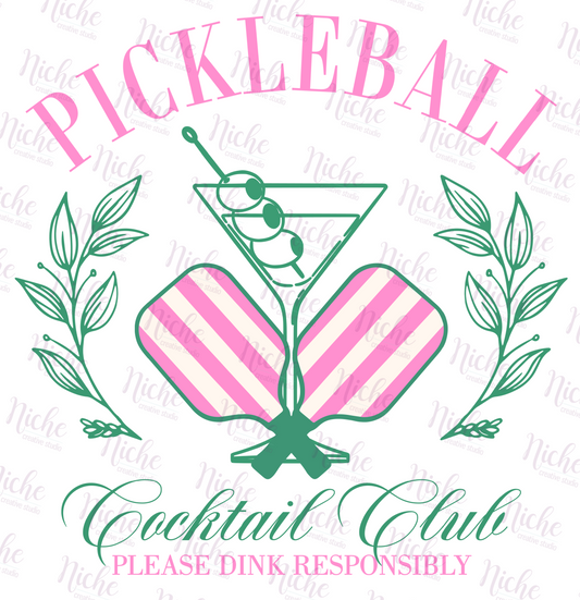 -PIC5172 Pickleball Cocktail Club Decal