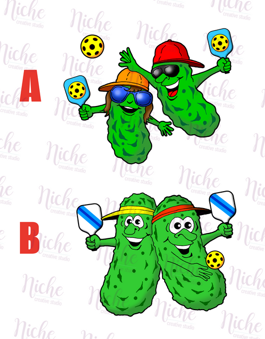 -PIC5174 Pickleball Couple Decal