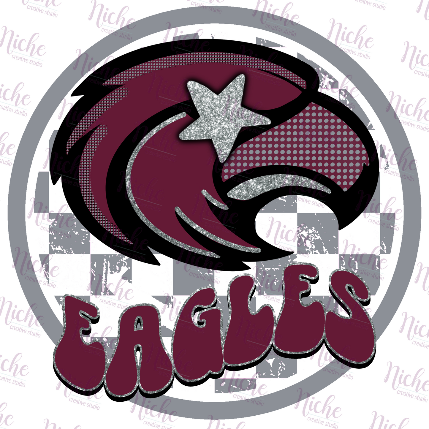 - PREP001 Eagles Maroon Preppy Decal