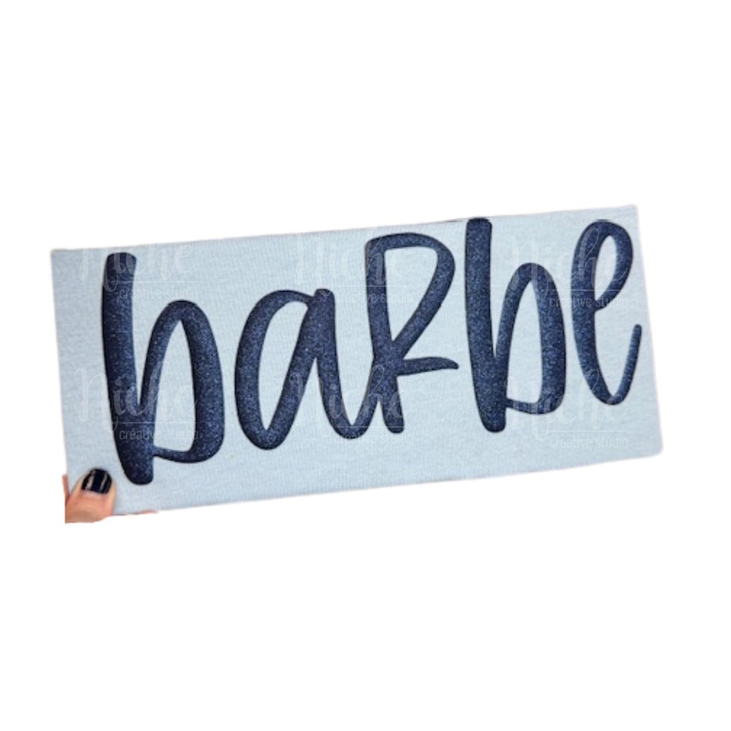 Barbe Navy Glitter Puff Vinyl Decal