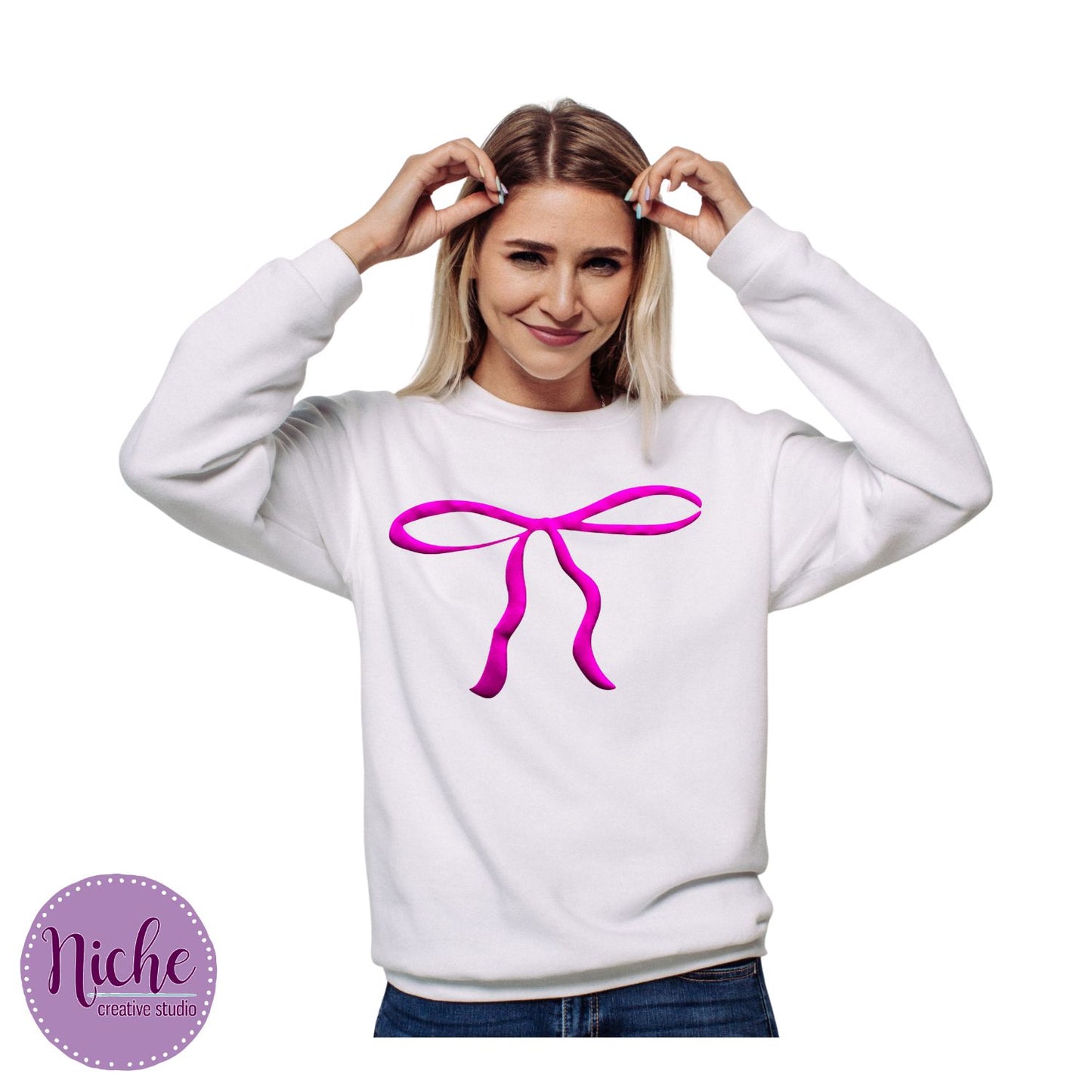 Metallic Bow Puff Vinyl Decal