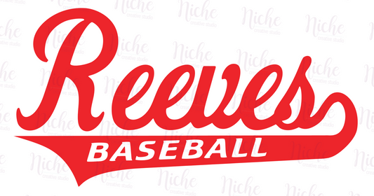 -REE258 Reeves Baseball Swoosh Decal