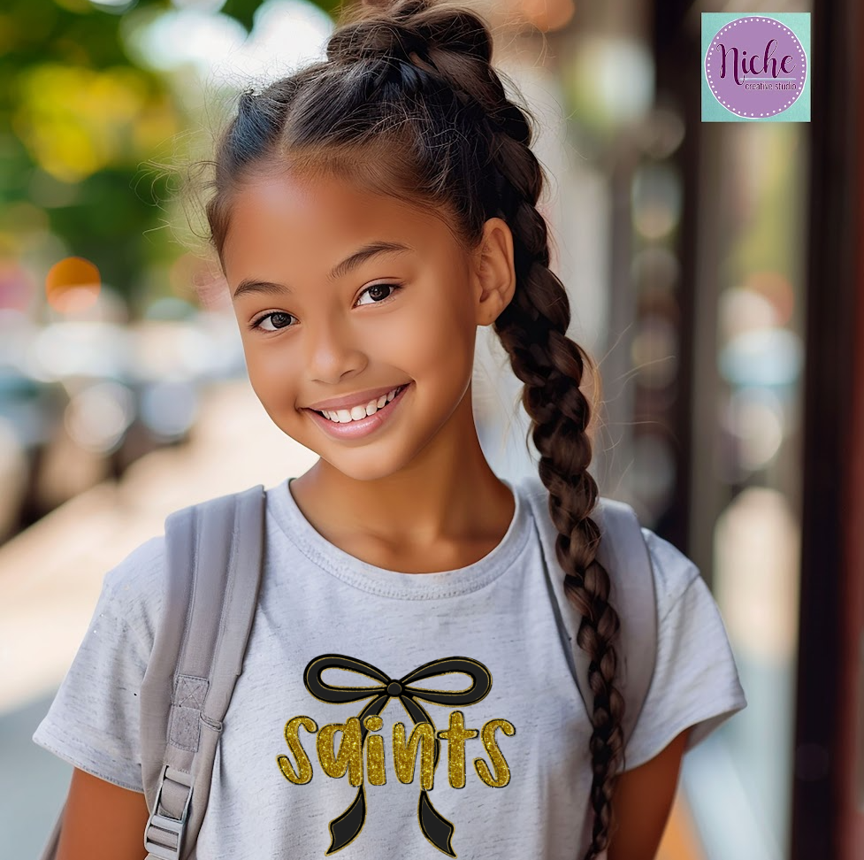 -SAI8299 Preppy Bow Saints Decal