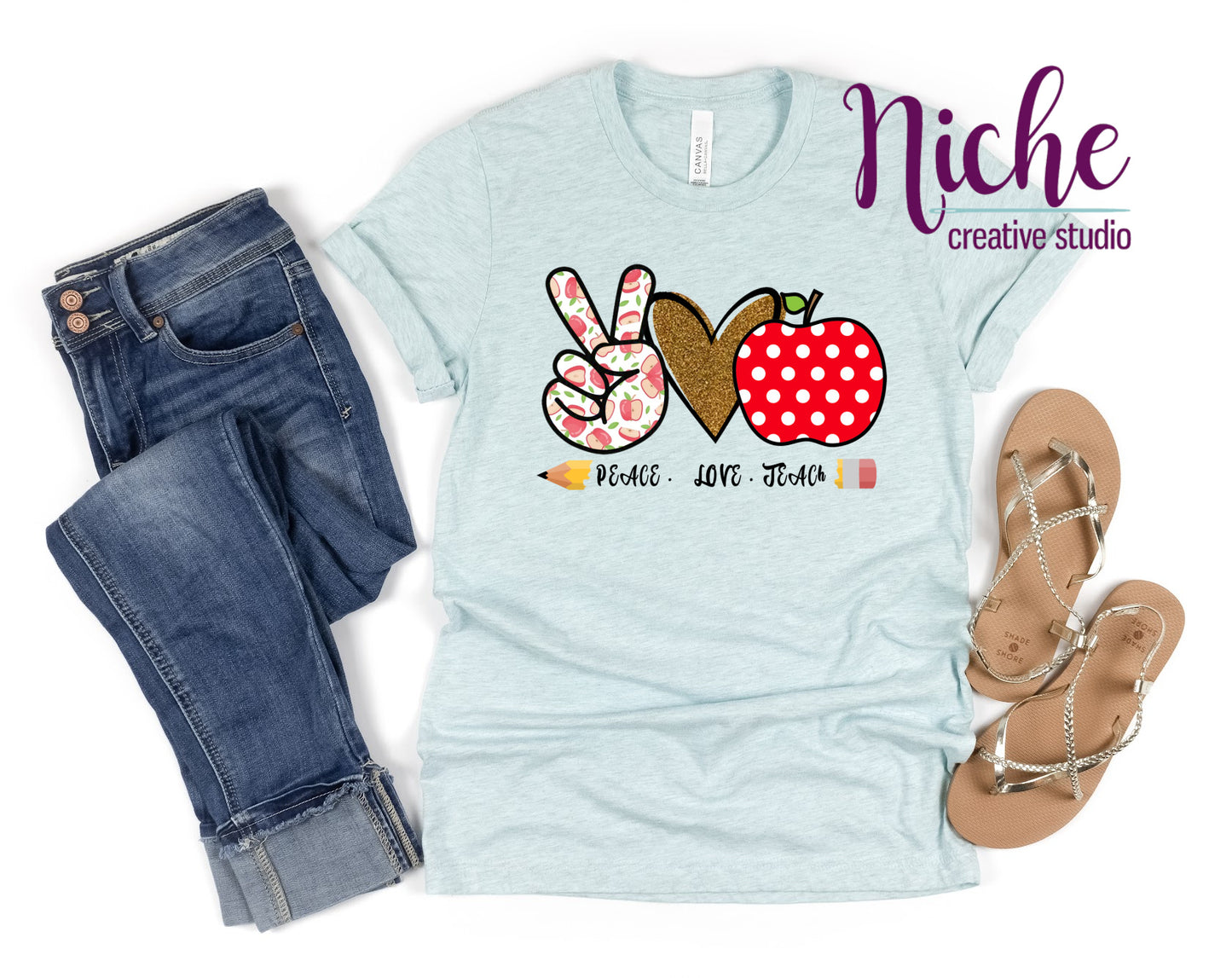 -SCH030 Peace Love Decal