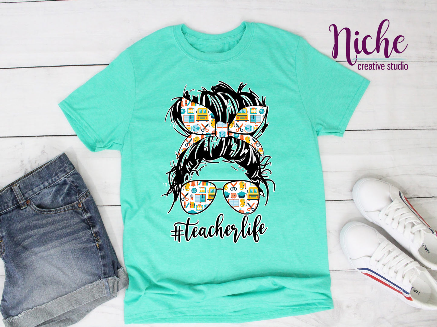 -SCH036 Teacher Life Bun Decal