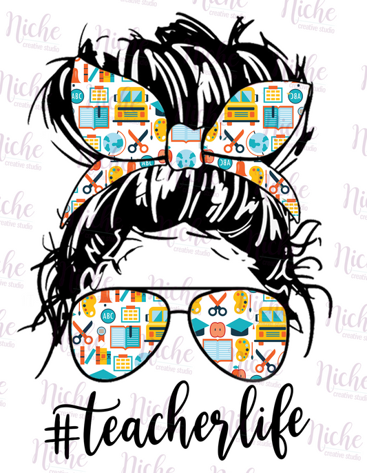 -SCH036 Teacher Life Bun Decal