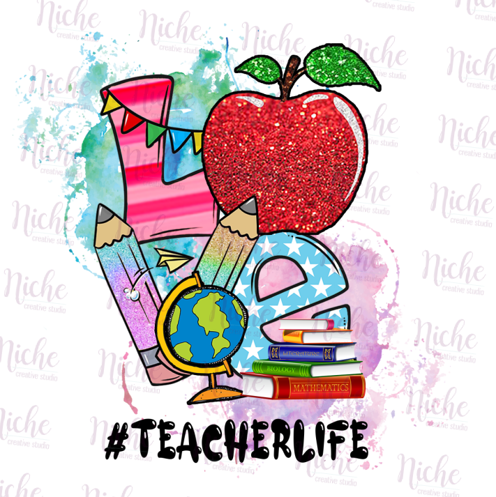 -SCH050 Love Teacher Life Decal
