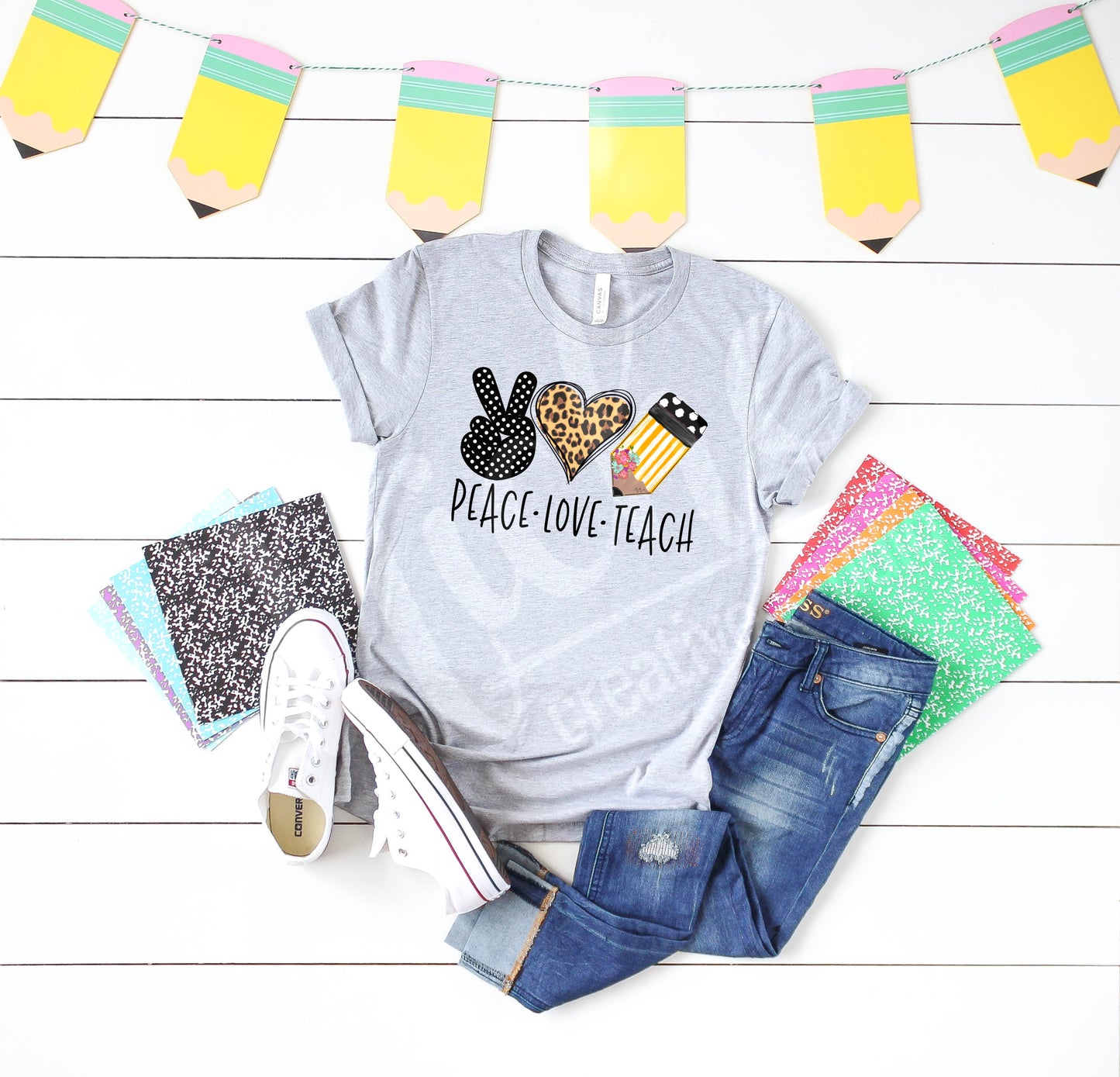 - SCH2823 Peace Love Teach Decal