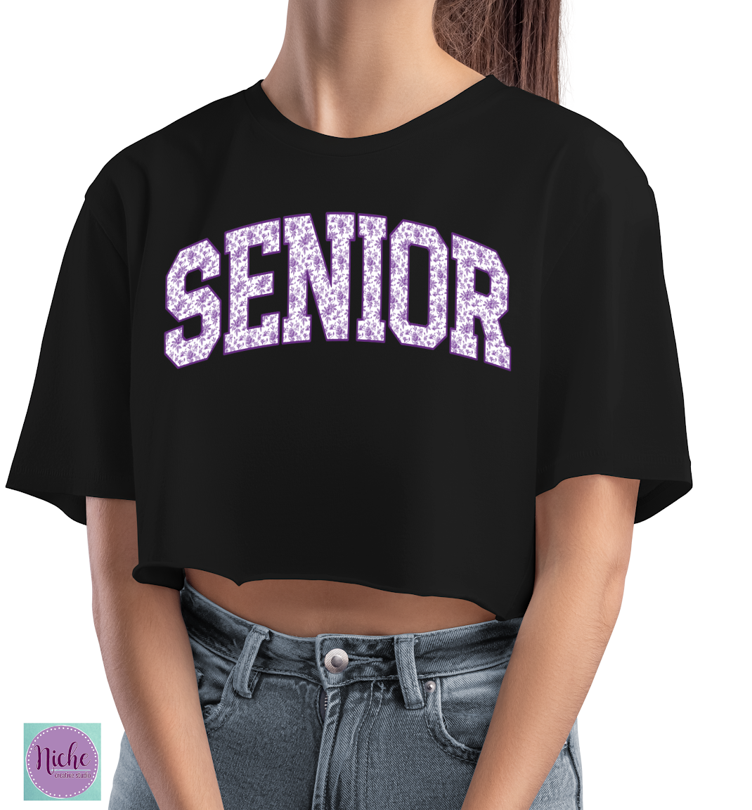 -SCH3344 Senior Purple Floral Decal