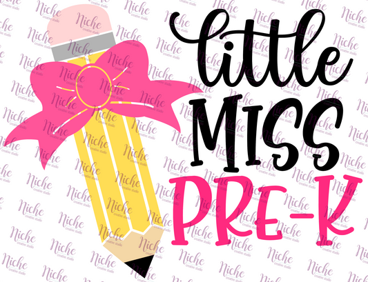 - SCH496 Little Miss Pre-K Decal