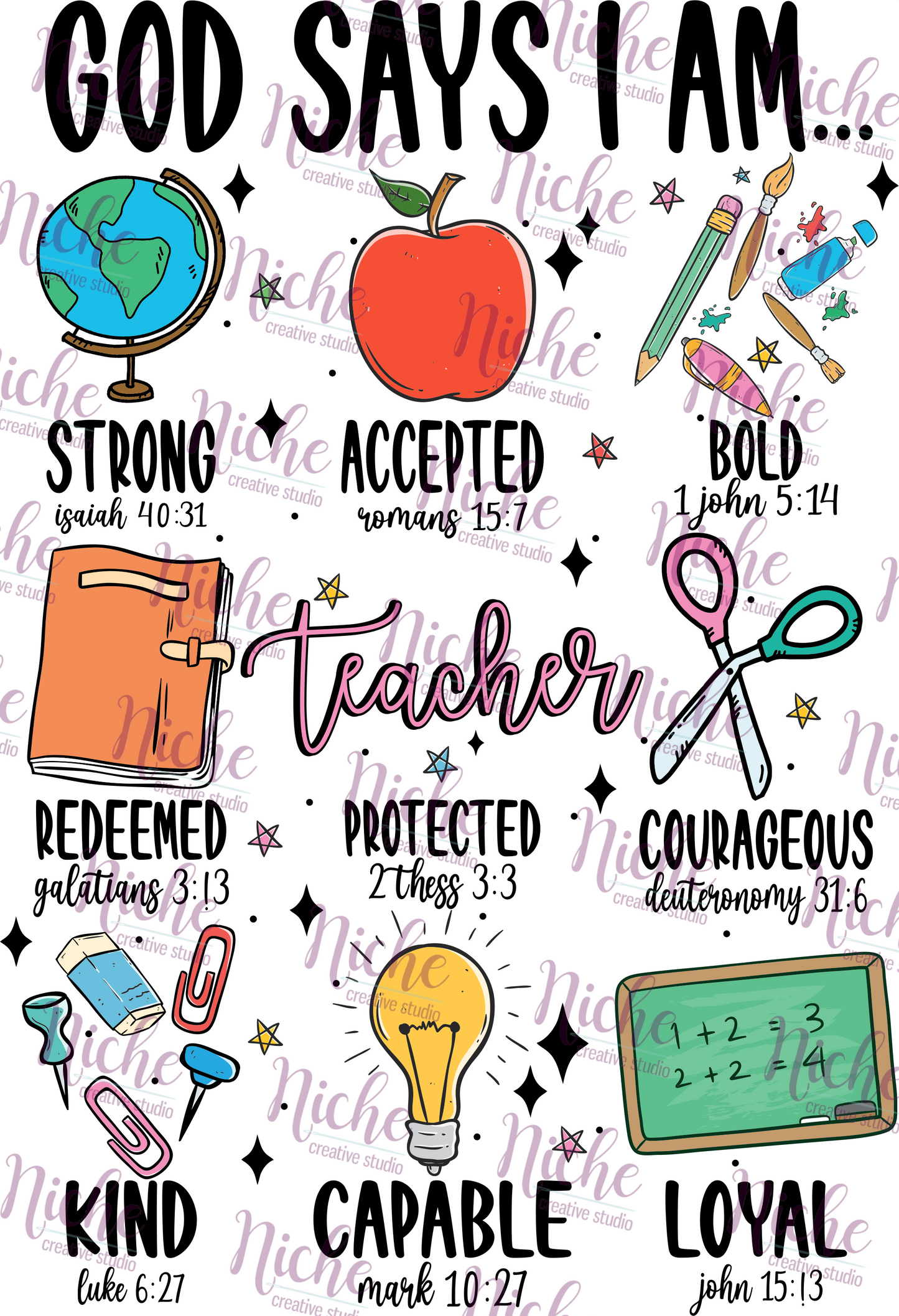 - SCH499 God Says I'm a Teacher Decal