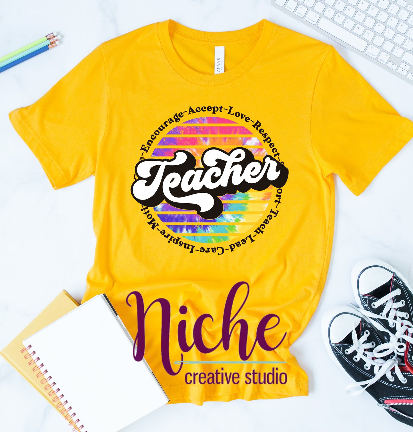 -SCH510 Teacher Tie Dye Decal