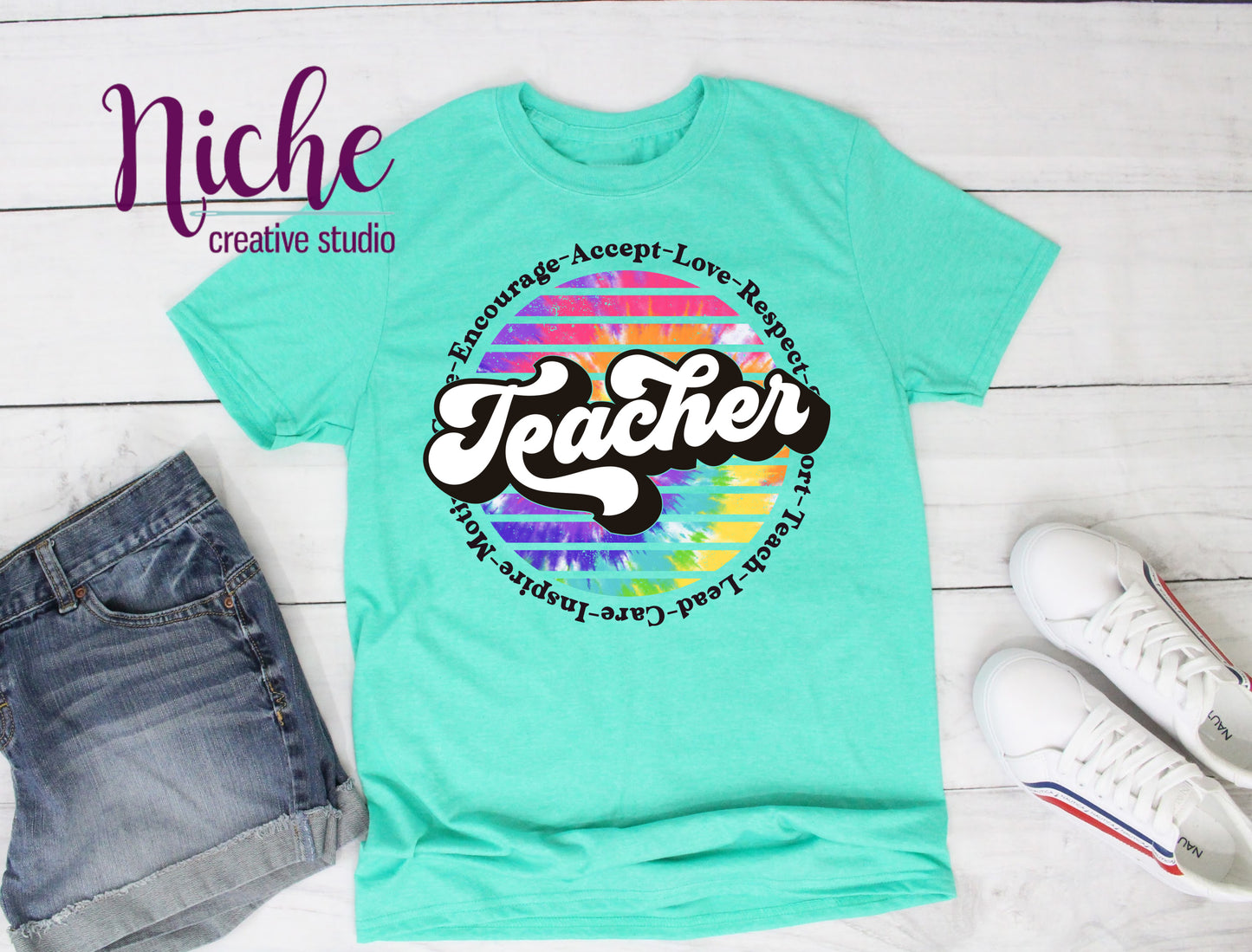 -SCH510 Teacher Tie Dye Decal