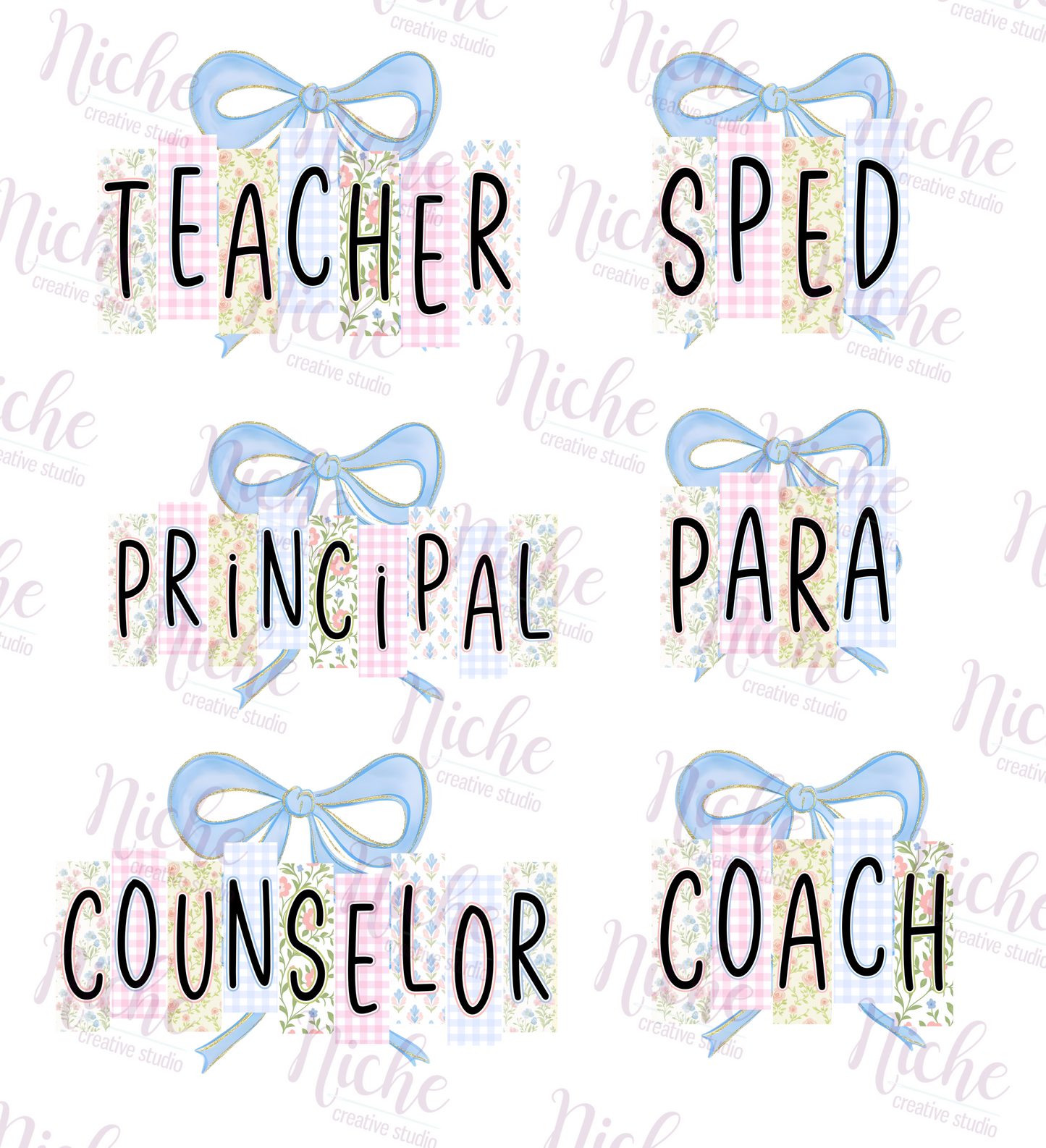 -SCH8223 Preppy Bow School Peeps Decal