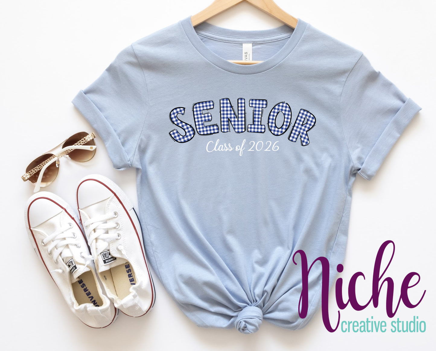 -SCH8259 Senior Blue Gingham Decal
