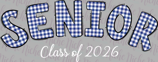 -SCH8259 Senior Blue Gingham Decal