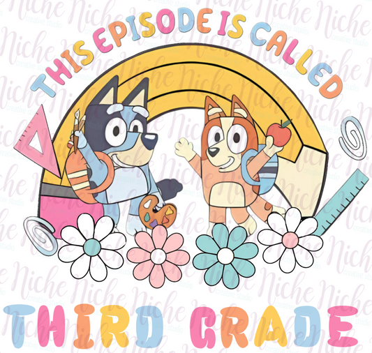 -SCH8287 Bluey Third Grade Decal