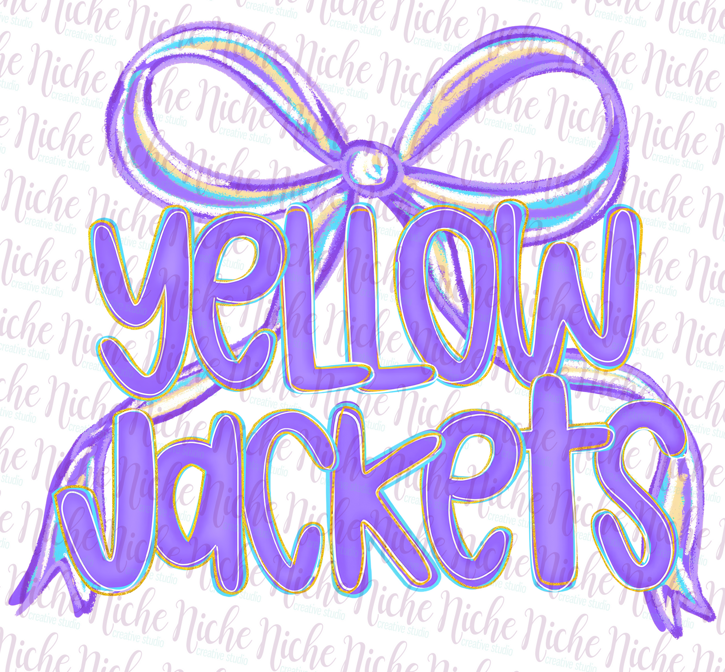 -SCH8299 Yellow Jackets Preppy Bow Decal