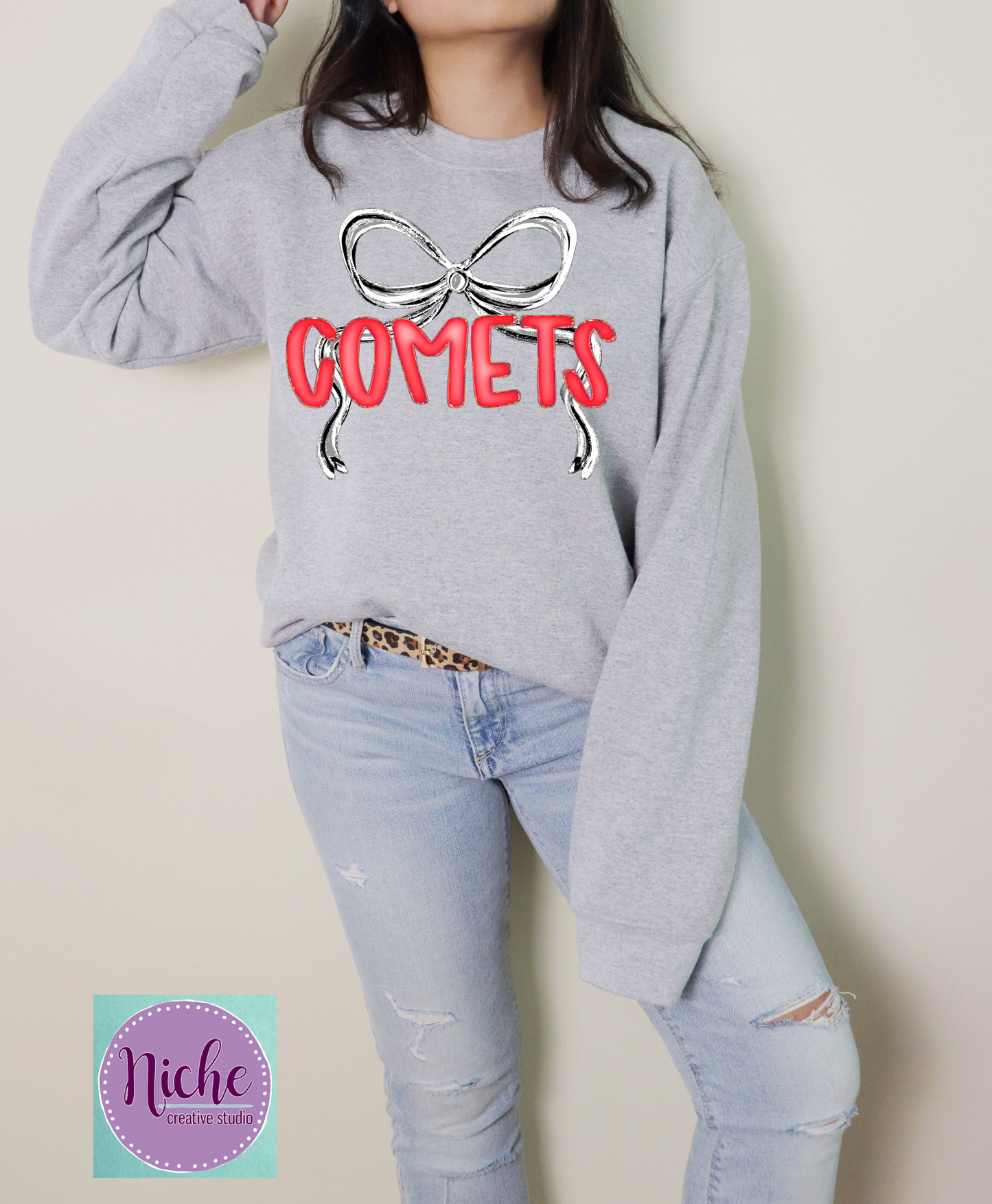 -SCH8309 Comets Preppy Bow Decal