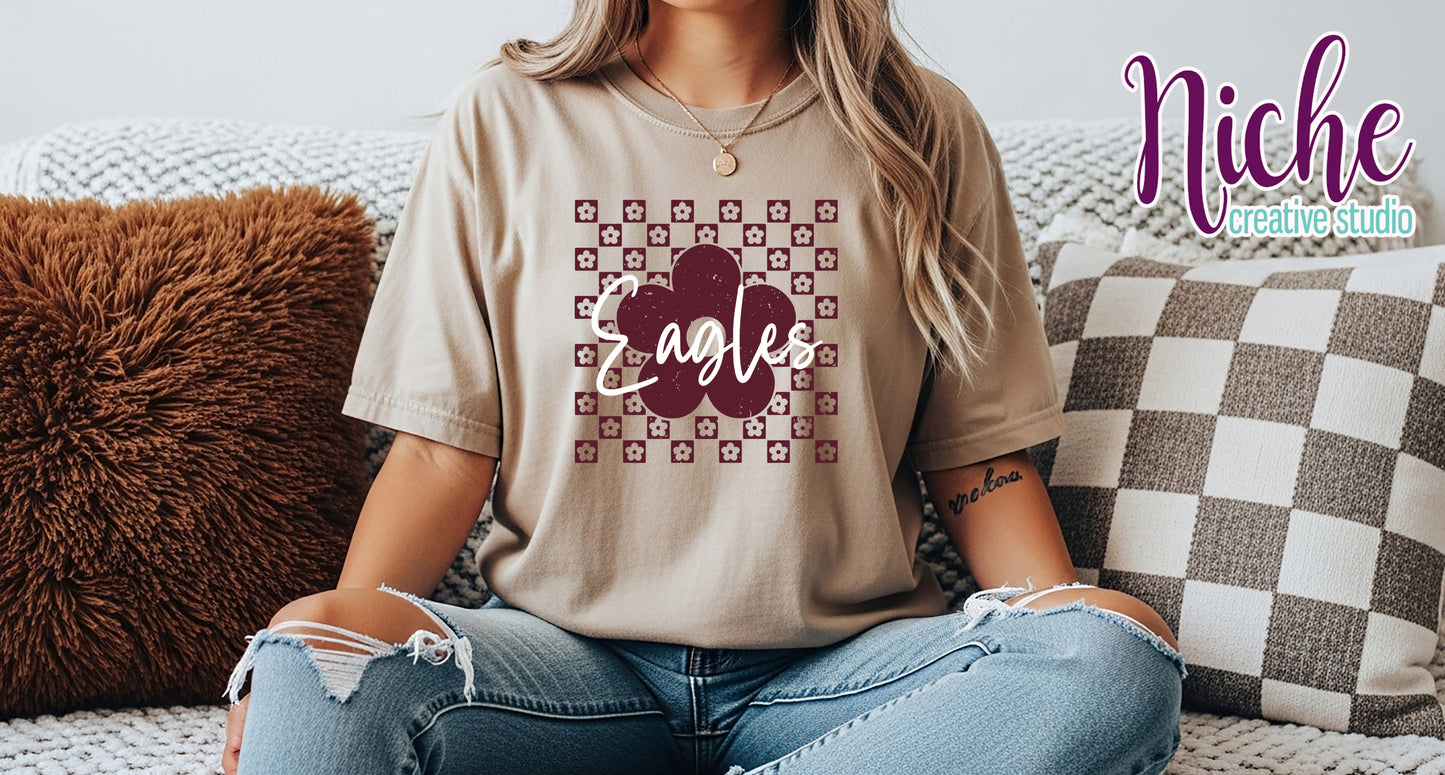 -SCH8317 Checkered Flower Eagles Decal