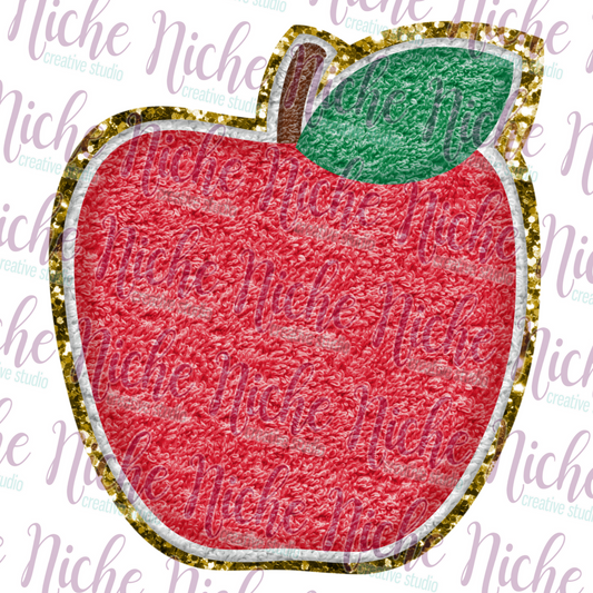-SCH8462 Faux Chenille Apple Decal