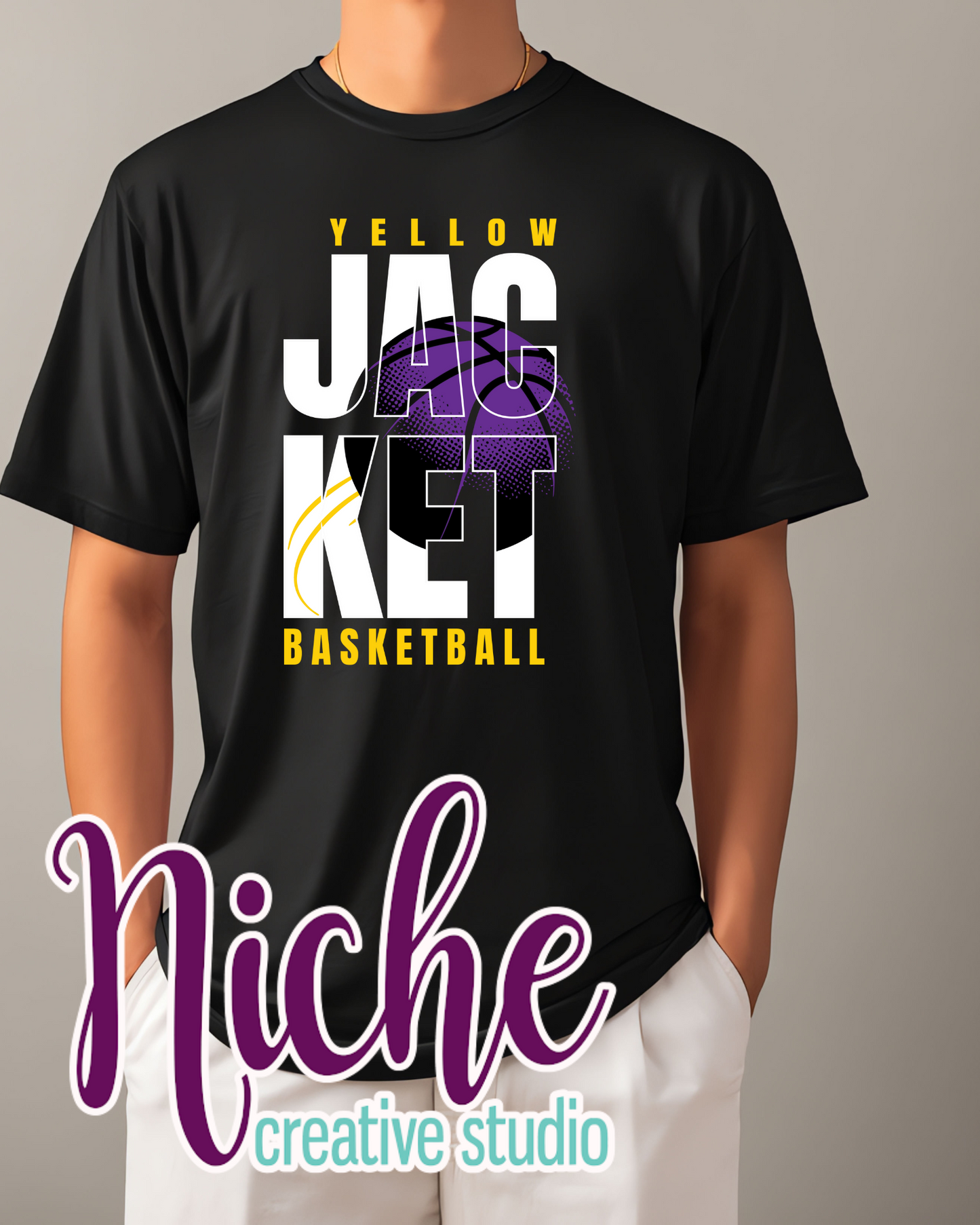 -SCH8702 Yellow Jackets Basketball Decal